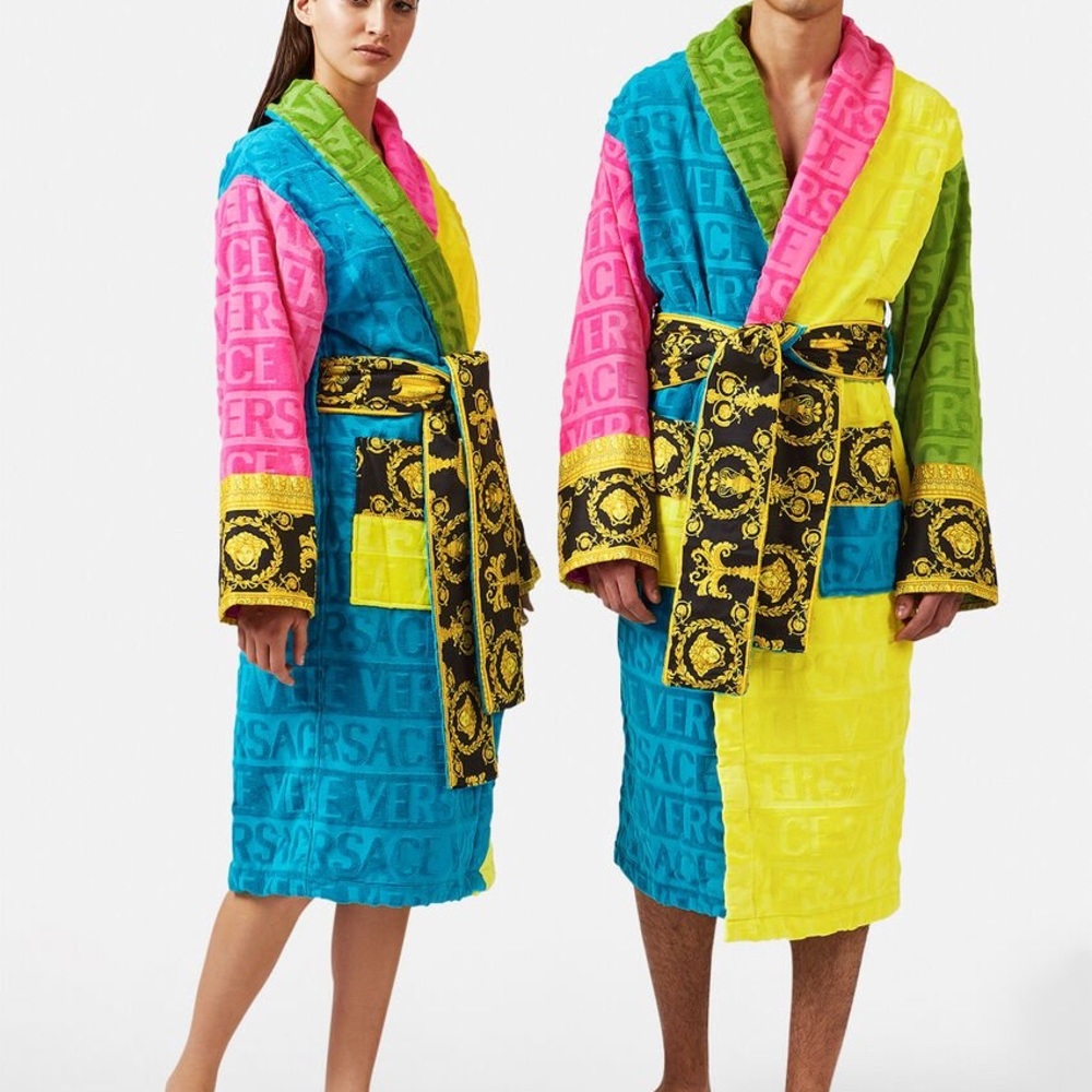 Versace Multicolor Baroque Bathrobe Size Medium
